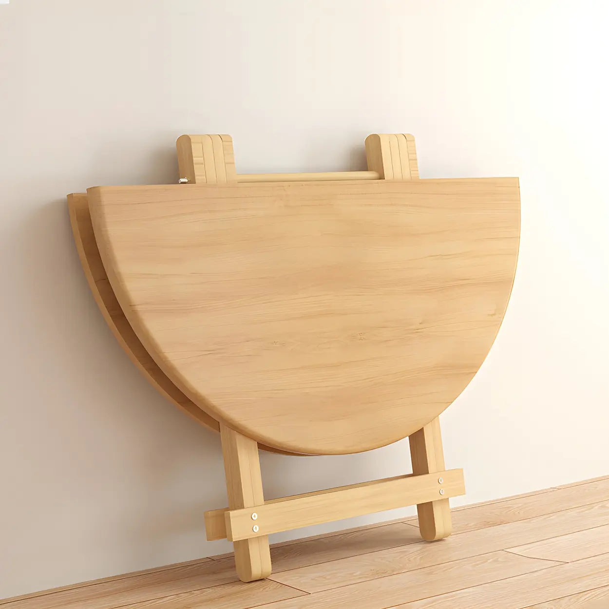 Traditional Folding Round Wood Dining Table — Rectangle / Table Only
