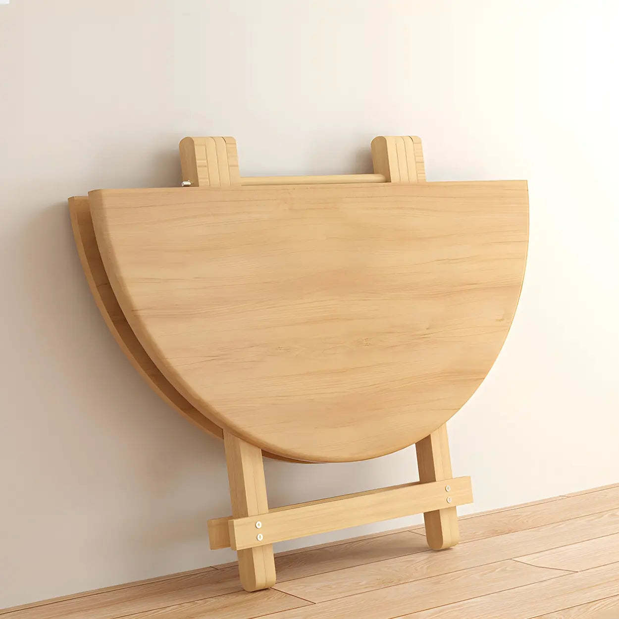 Traditional Folding Round Wood Dining Table — Rectangle / Table Only
