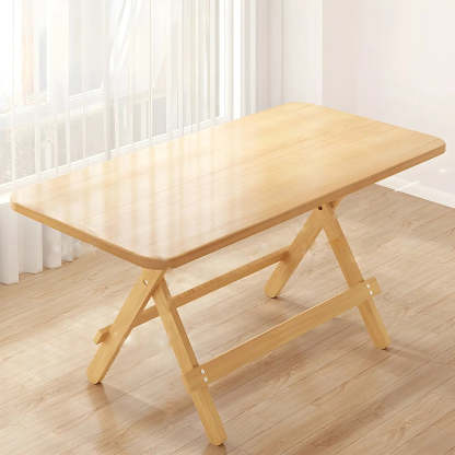Traditional Folding Round Wood Dining Table — Rectangle / Table Only