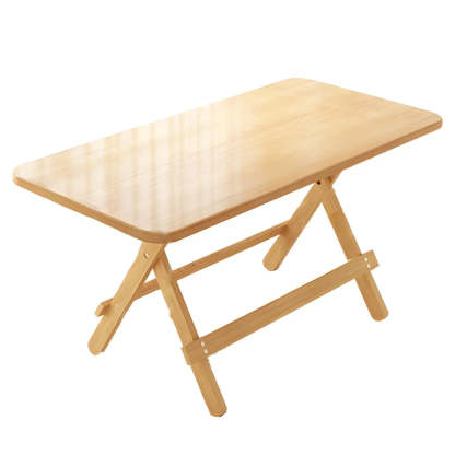 Traditional Folding Round Wood Dining Table — Square / Table Only