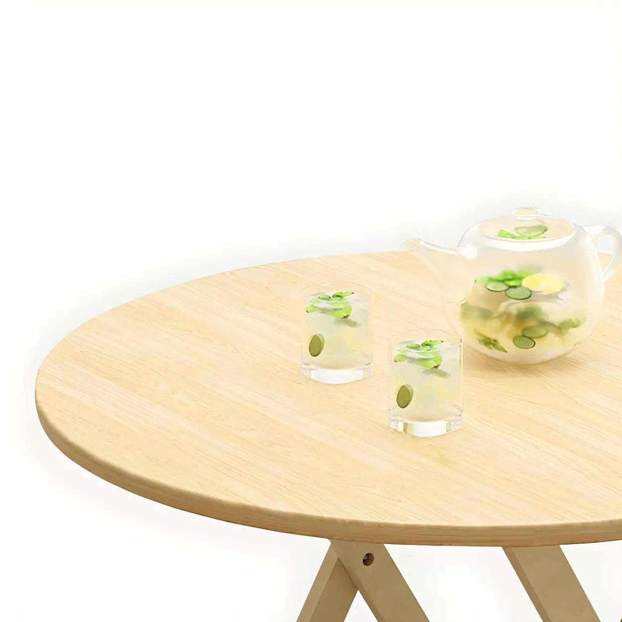 Traditional Folding Round Wood Dining Table