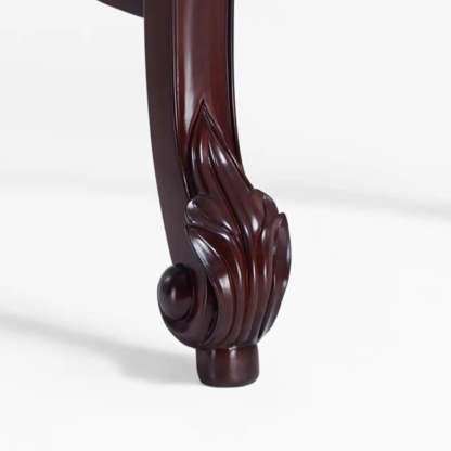 Traditional Half-Circle Marble Wood Foyer Console