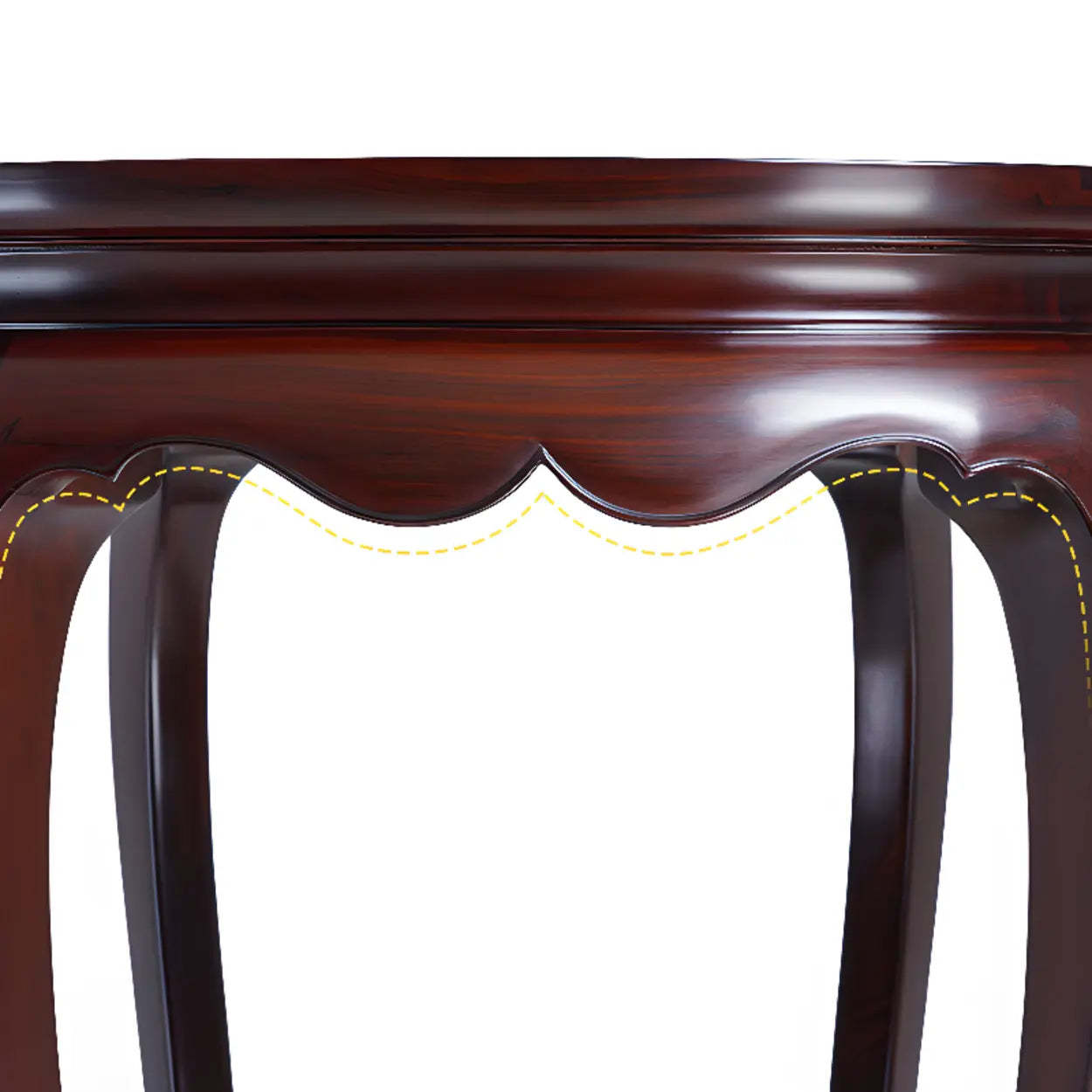 Traditional Half-Circle Marble Wood Foyer Console