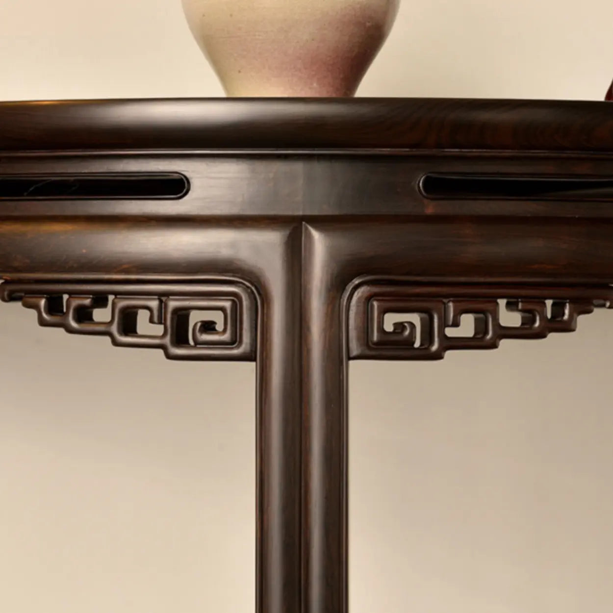 Traditional Half-Circle Espresso Entryway Table