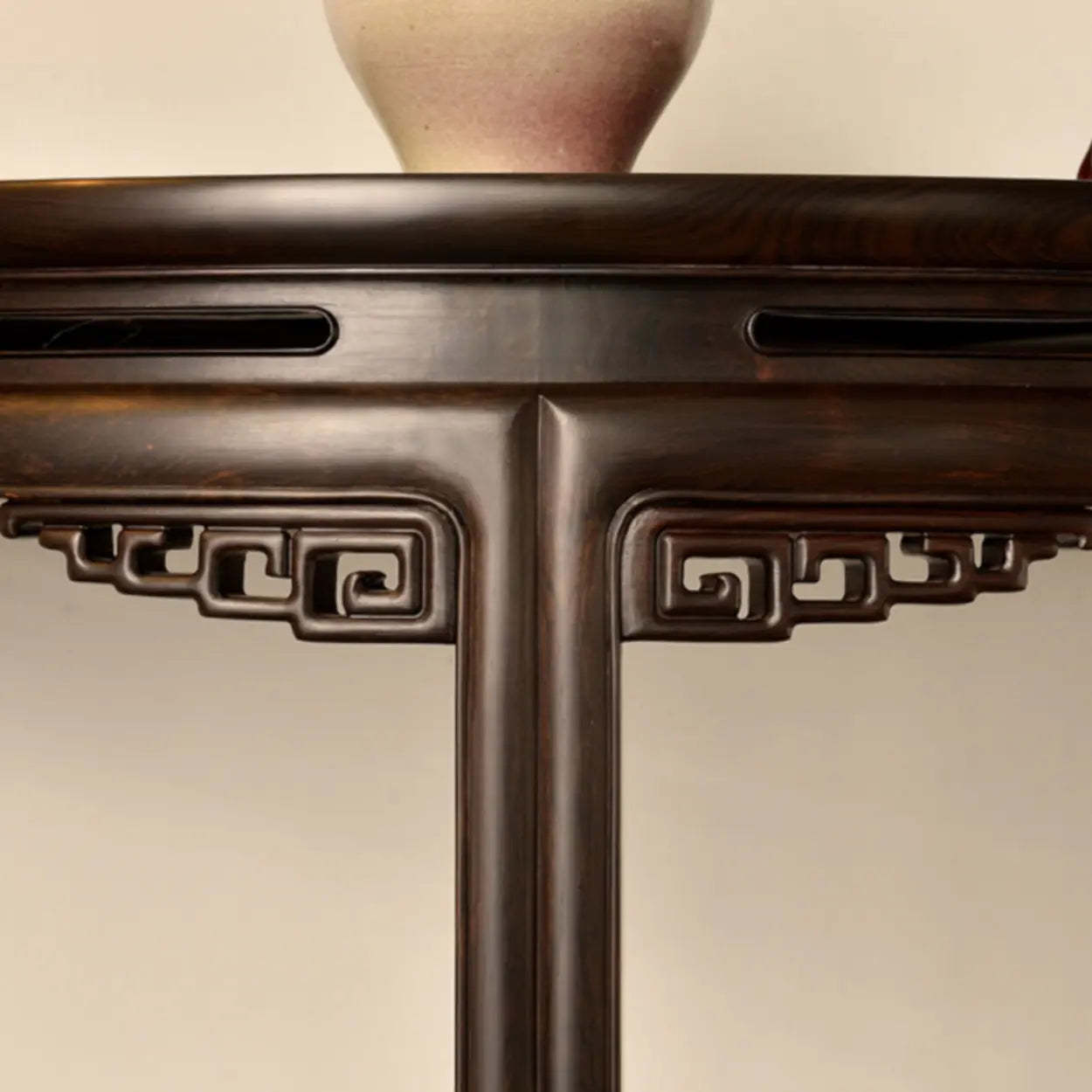 Traditional Half-Circle Espresso Entryway Table