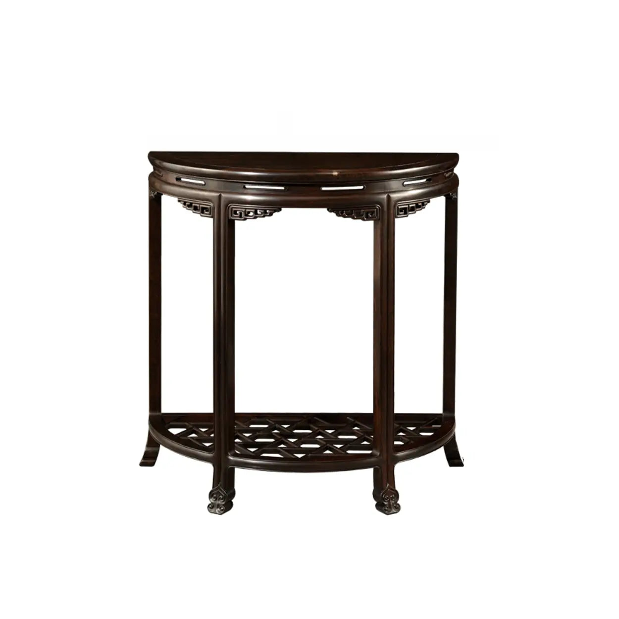 Traditional Half-Circle Espresso Entryway Table