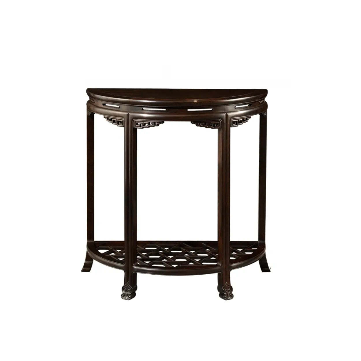 Traditional Half-Circle Espresso Entryway Table