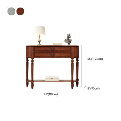 Traditional Half-Moon Rubberwood Console Table