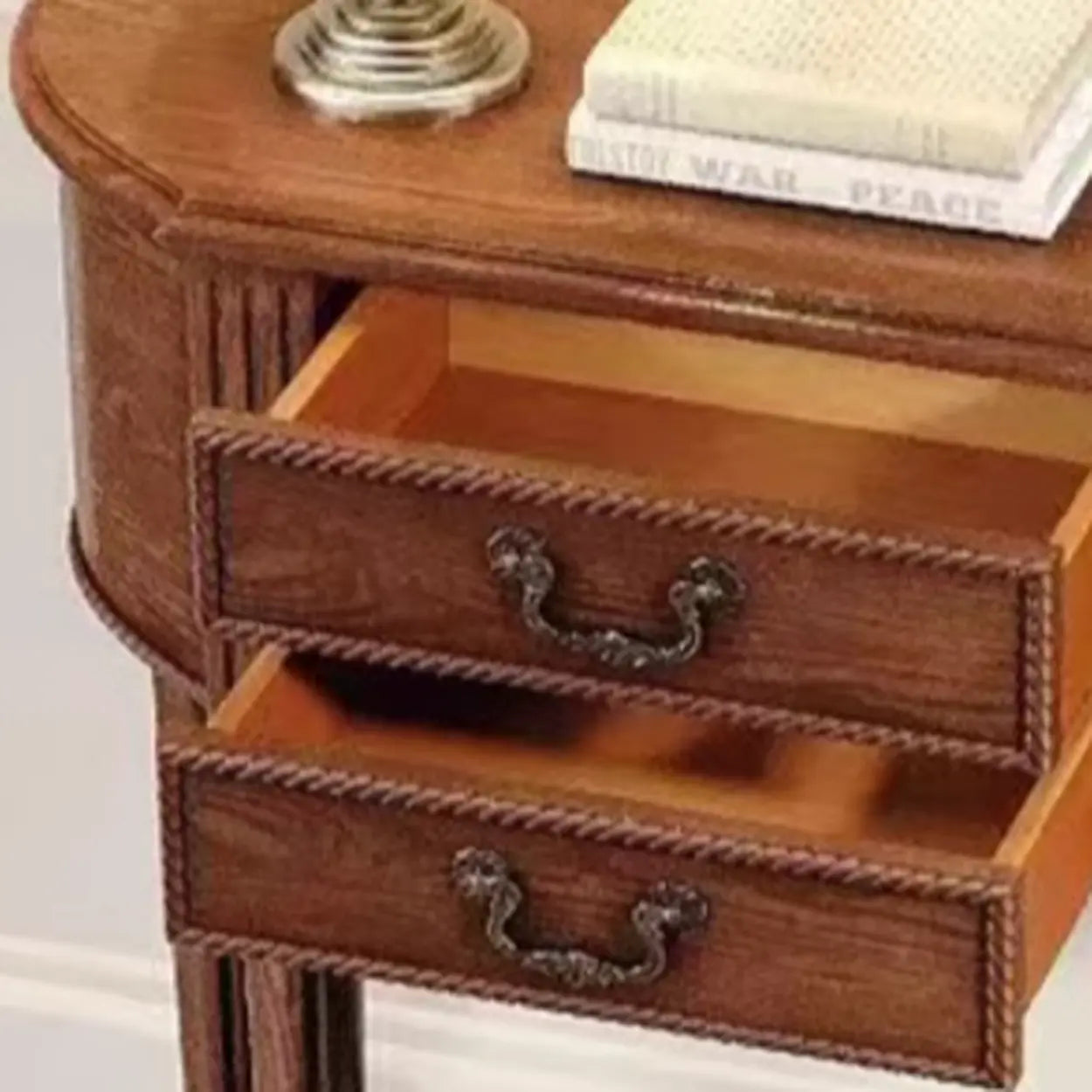Traditional Half-Moon Rubberwood Console Table
