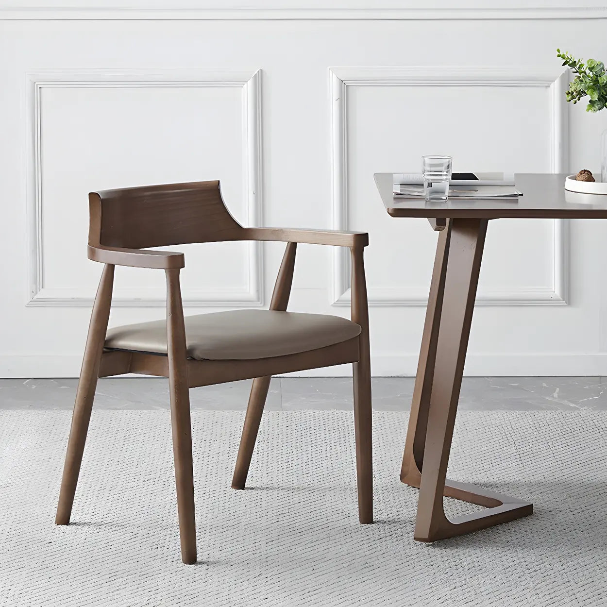 Traditional Wood Arm Dining Chair