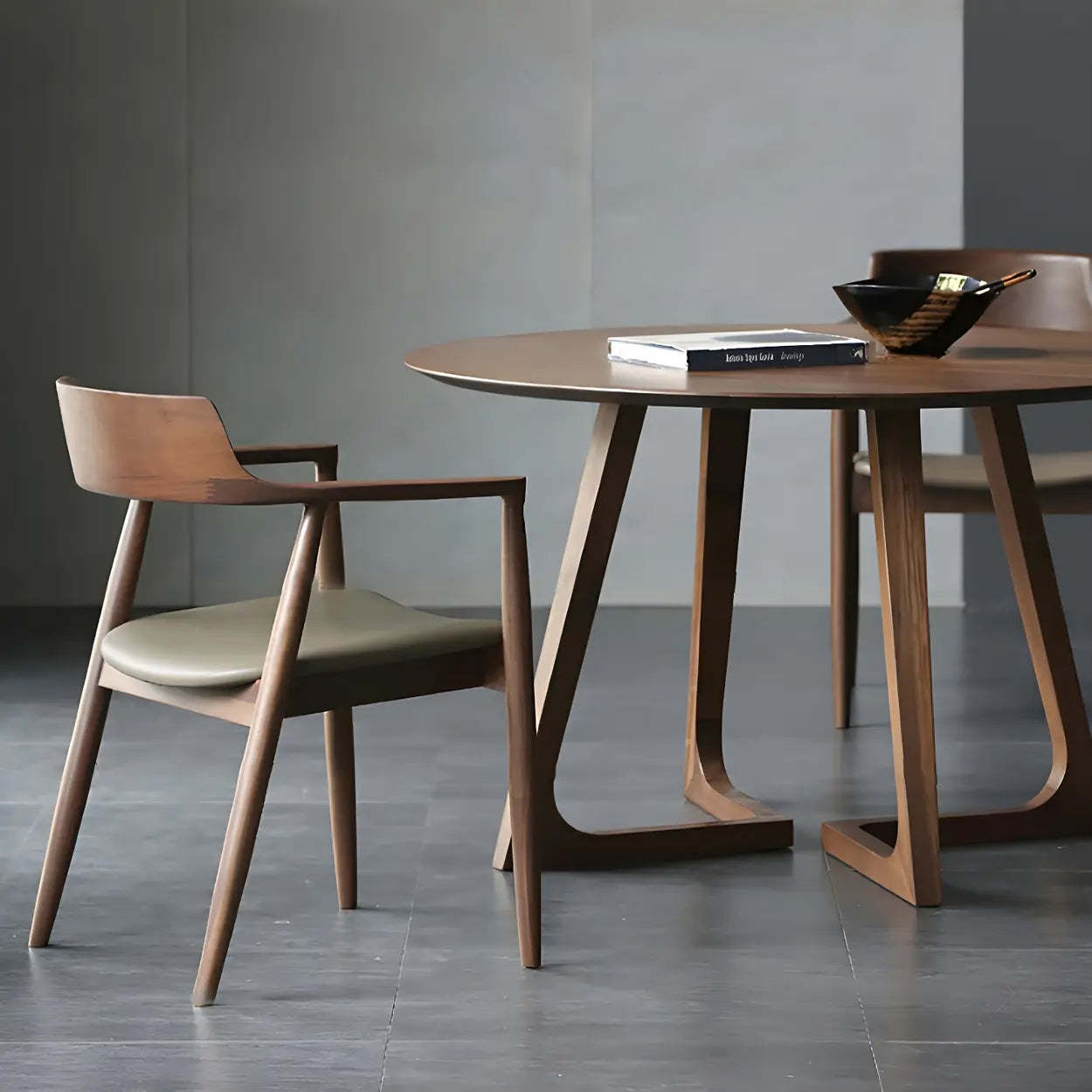 Walnut traditional arm dining chairs & benches