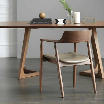 Gray wood leather fabric arm dining chairs & benches - traditional