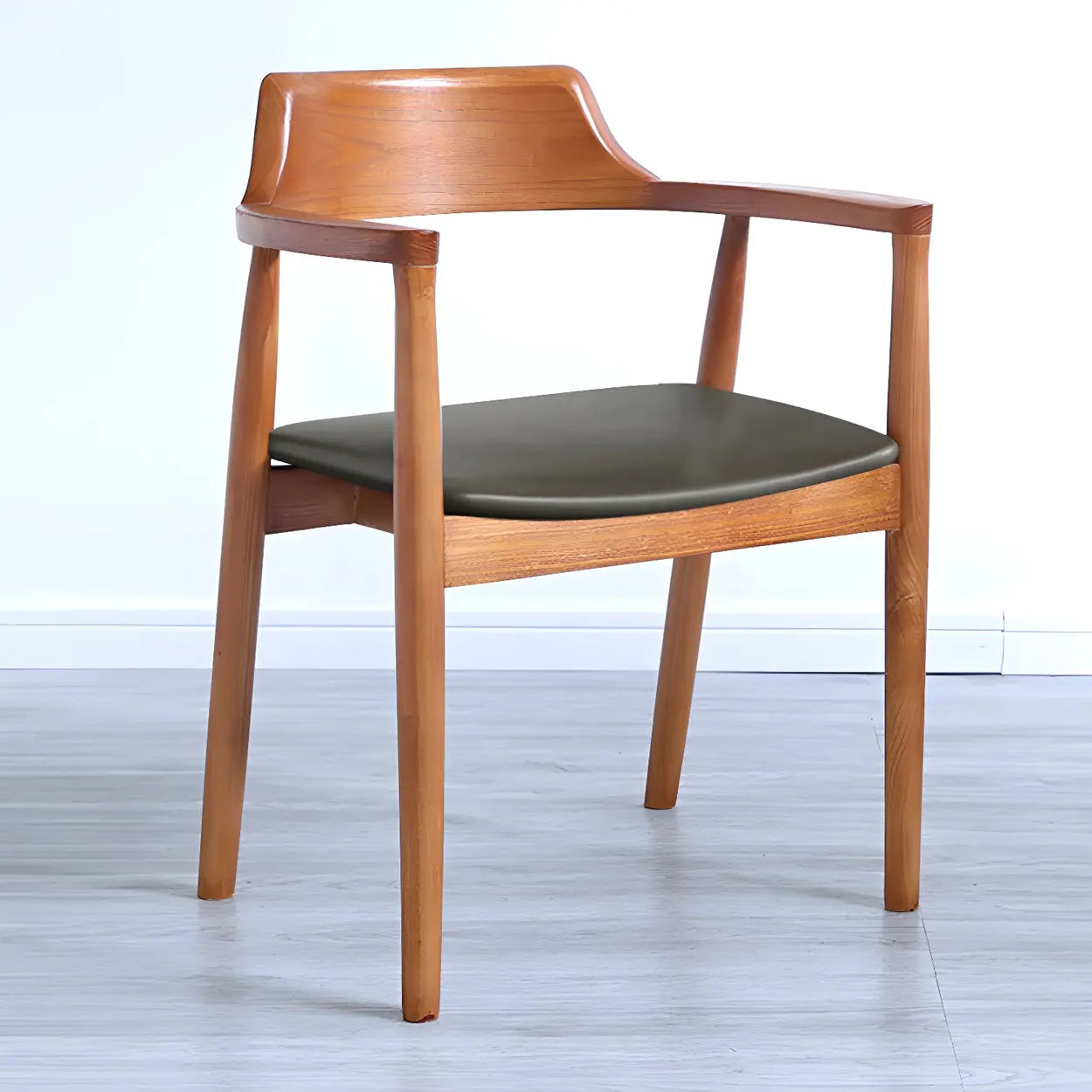 Lighom traditional arm wood dining chairs & benches — Brown / Brown