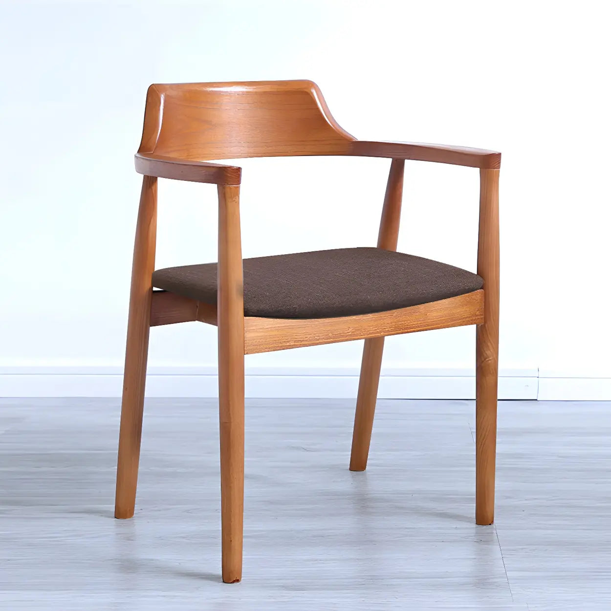 Traditional arm gray dining chairs & benches in wood leather fabric