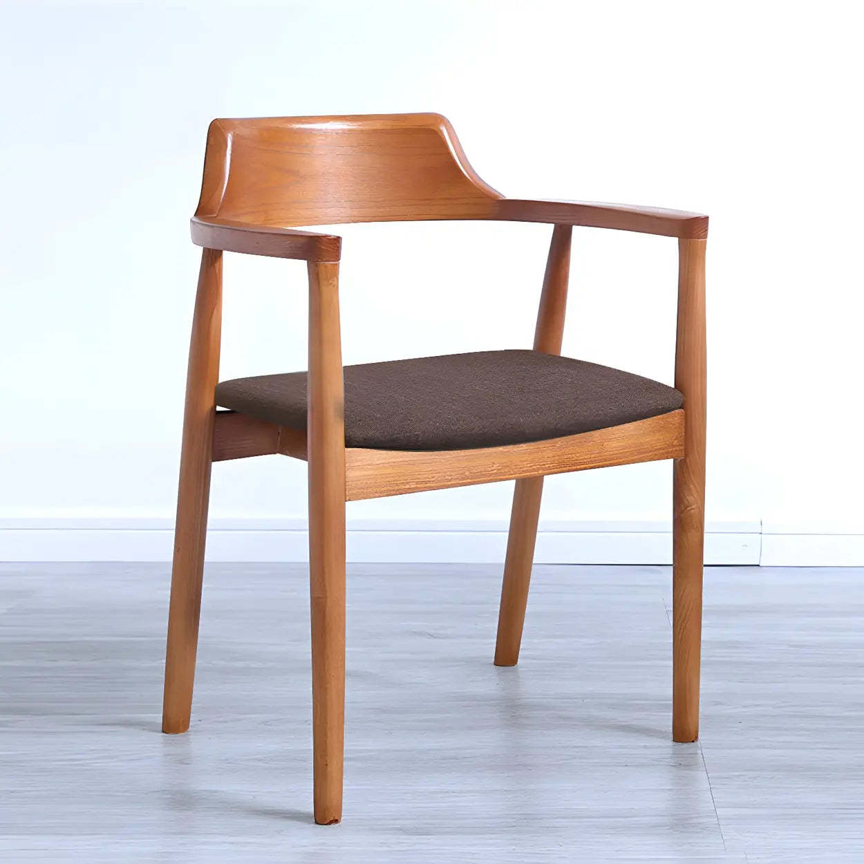 Traditional arm gray dining chairs & benches in wood leather fabric