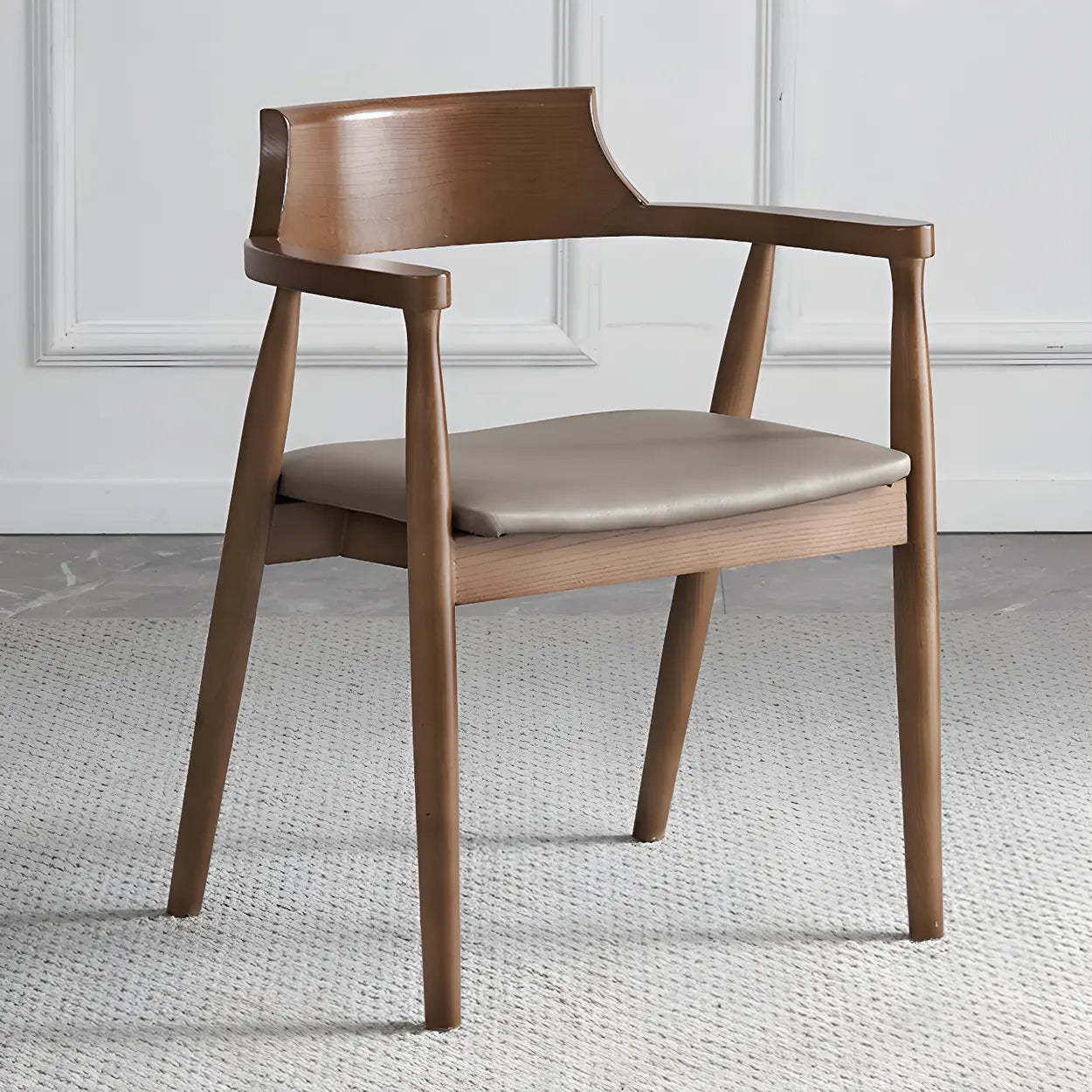Traditional arm dining chairs & benches in wood — Brown / Coffee