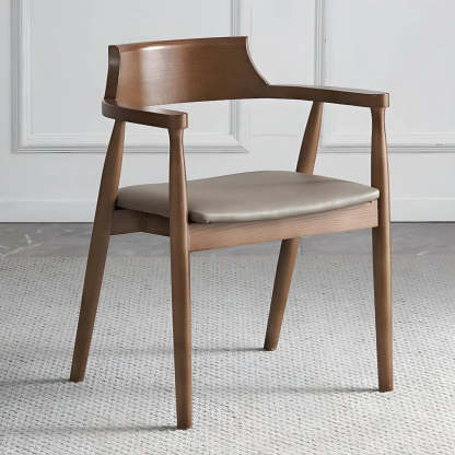 Traditional arm dining chairs & benches in wood — Brown / Coffee