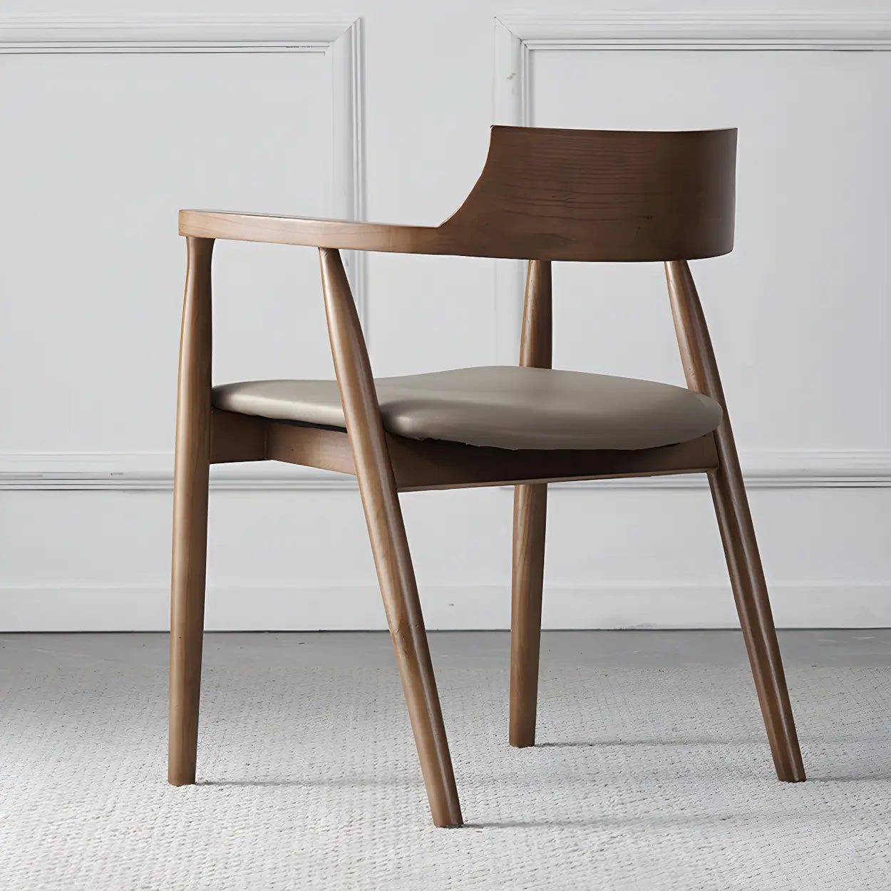 Brown traditional arm dining chairs & benches — Light Gray