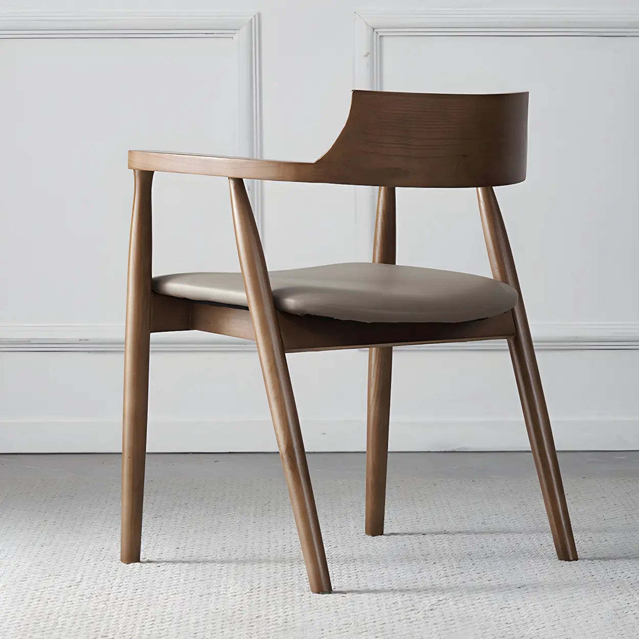 Brown traditional arm dining chairs & benches — Light Gray