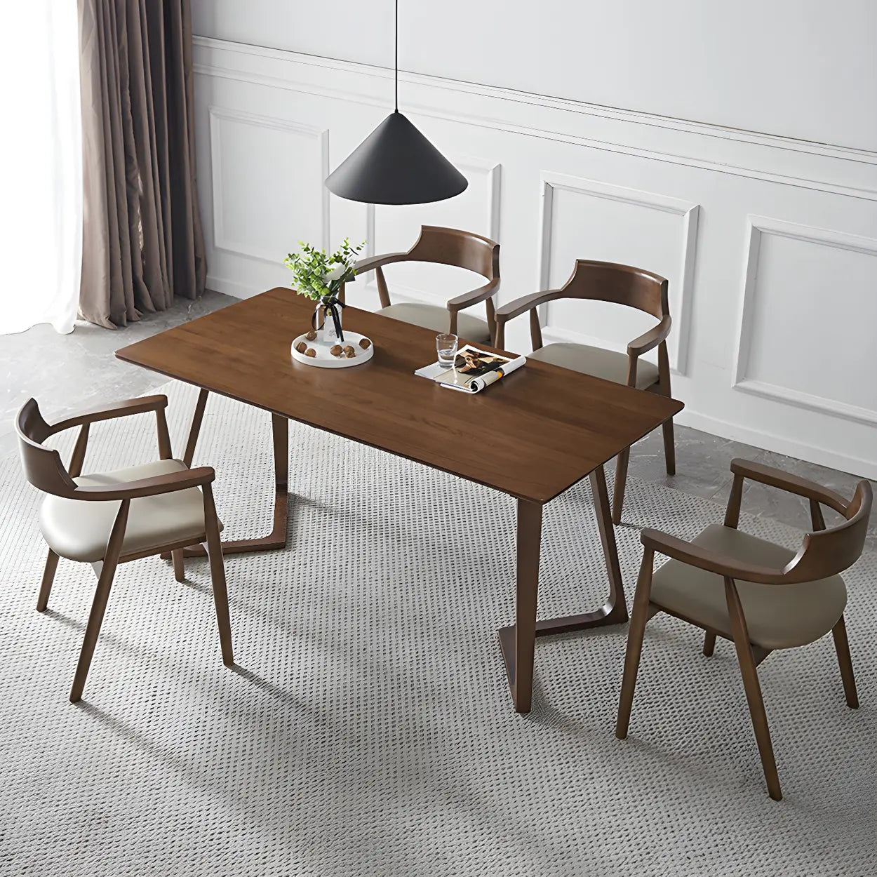 Natural wood arm dining chairs & benches - traditional — Coffee