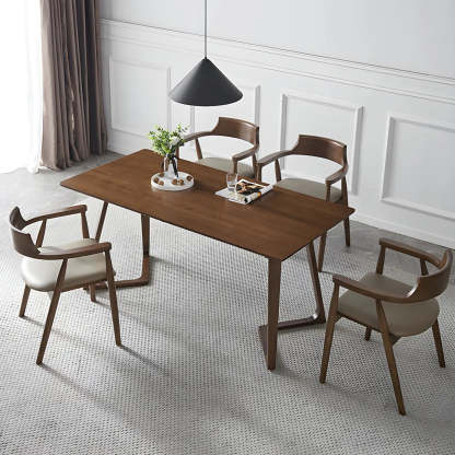 Natural wood arm dining chairs & benches - traditional — Coffee