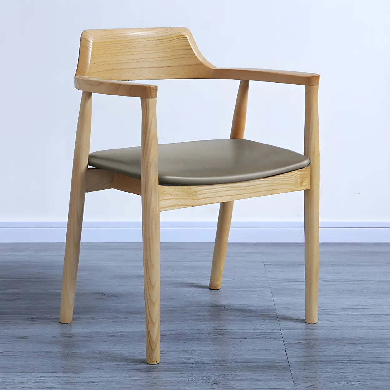Traditional Wood Arm Dining Chair — Coffee / Walnut