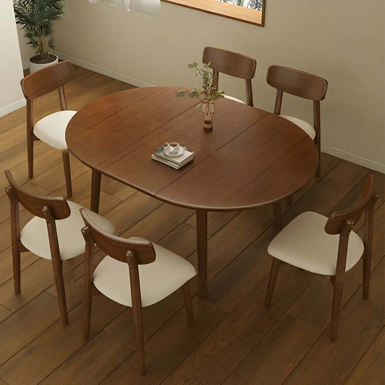 Traditional Oval Wood Dining Table — Without Chairs / Black