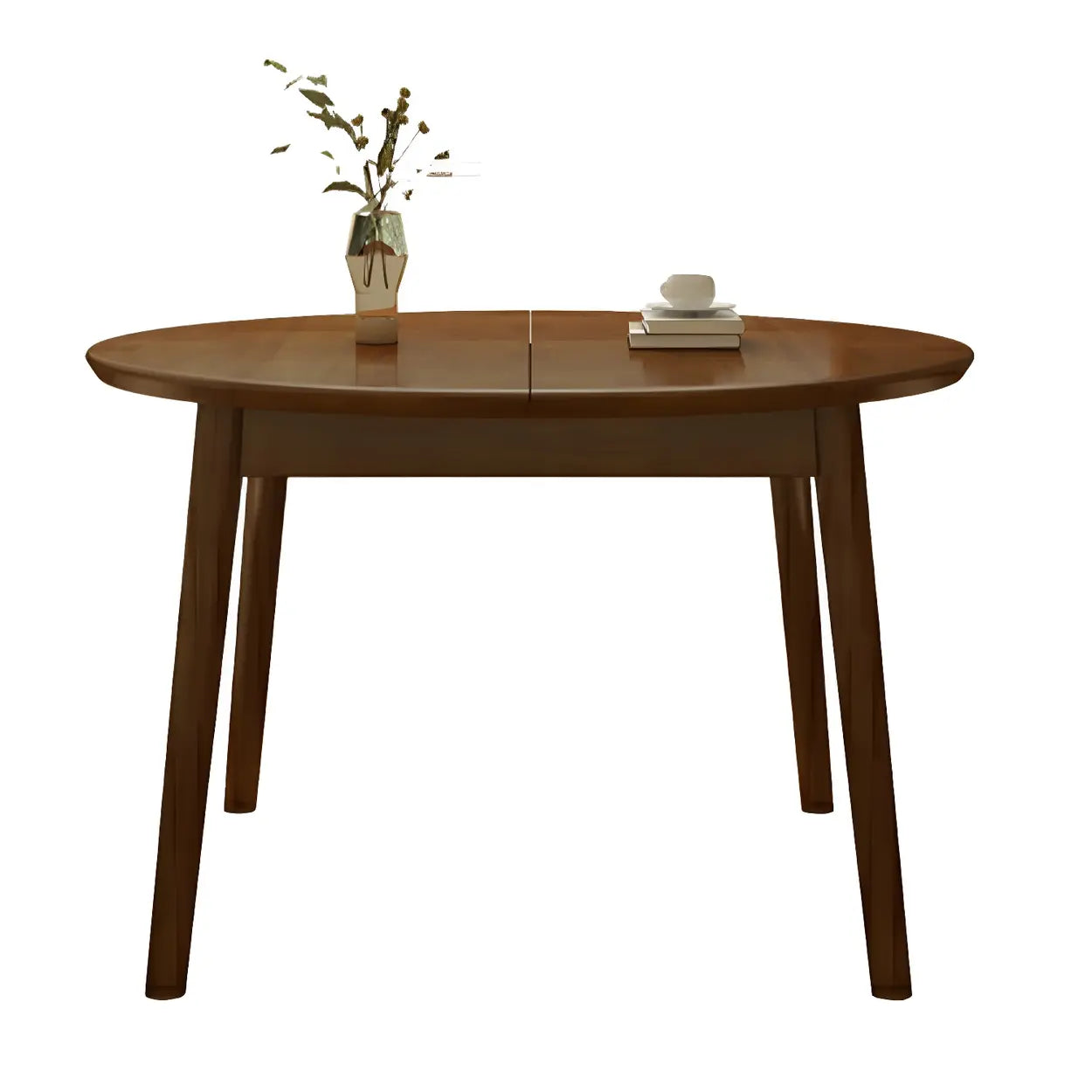 Traditional Oval Wood Dining Table — Without Chairs / Nut-Brown