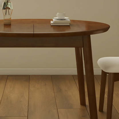 Traditional Oval Wood Dining Table — Without Chairs / Nut-Brown