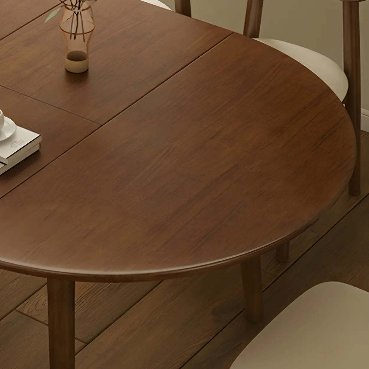 Traditional Oval Wood Dining Table — Without Chairs / White