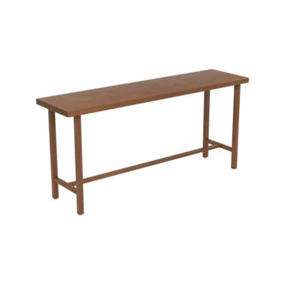 Traditional Rectangular Brown Wood Bar Table — Table Only