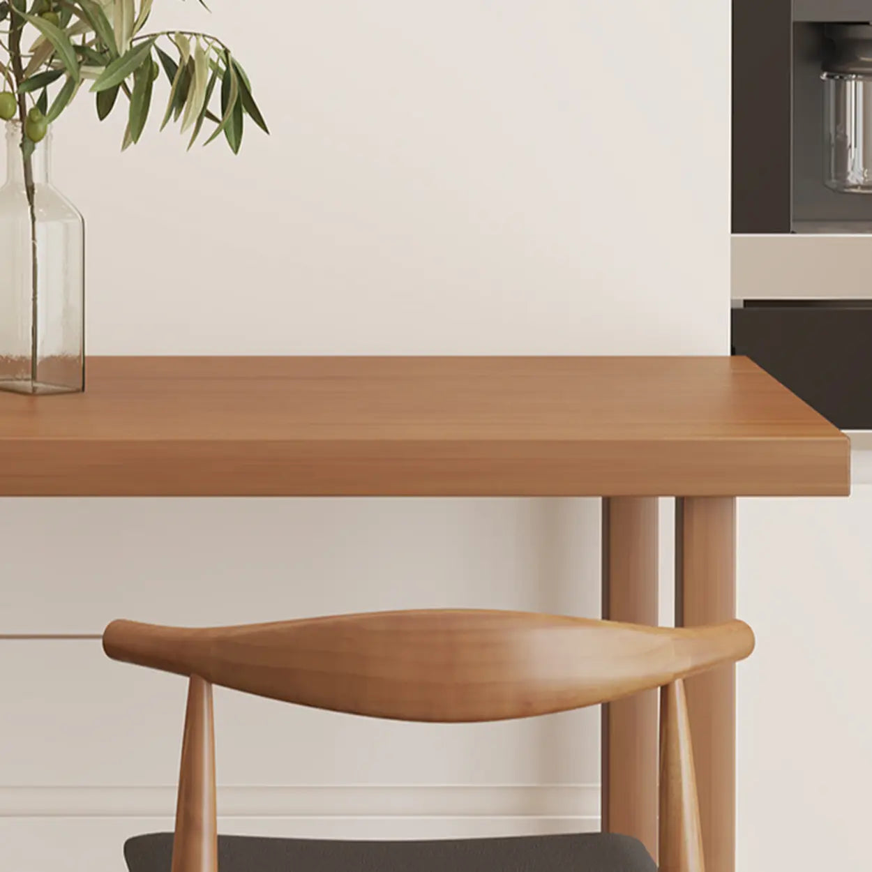 Traditional Rectangular Brown Wood Bar Table — Table Only