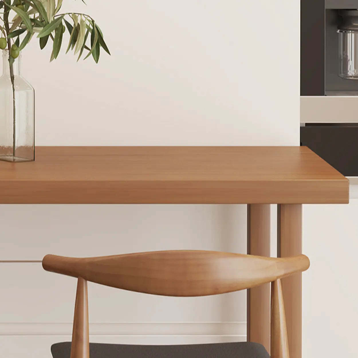 Traditional Rectangular Brown Wood Bar Table — Table Only