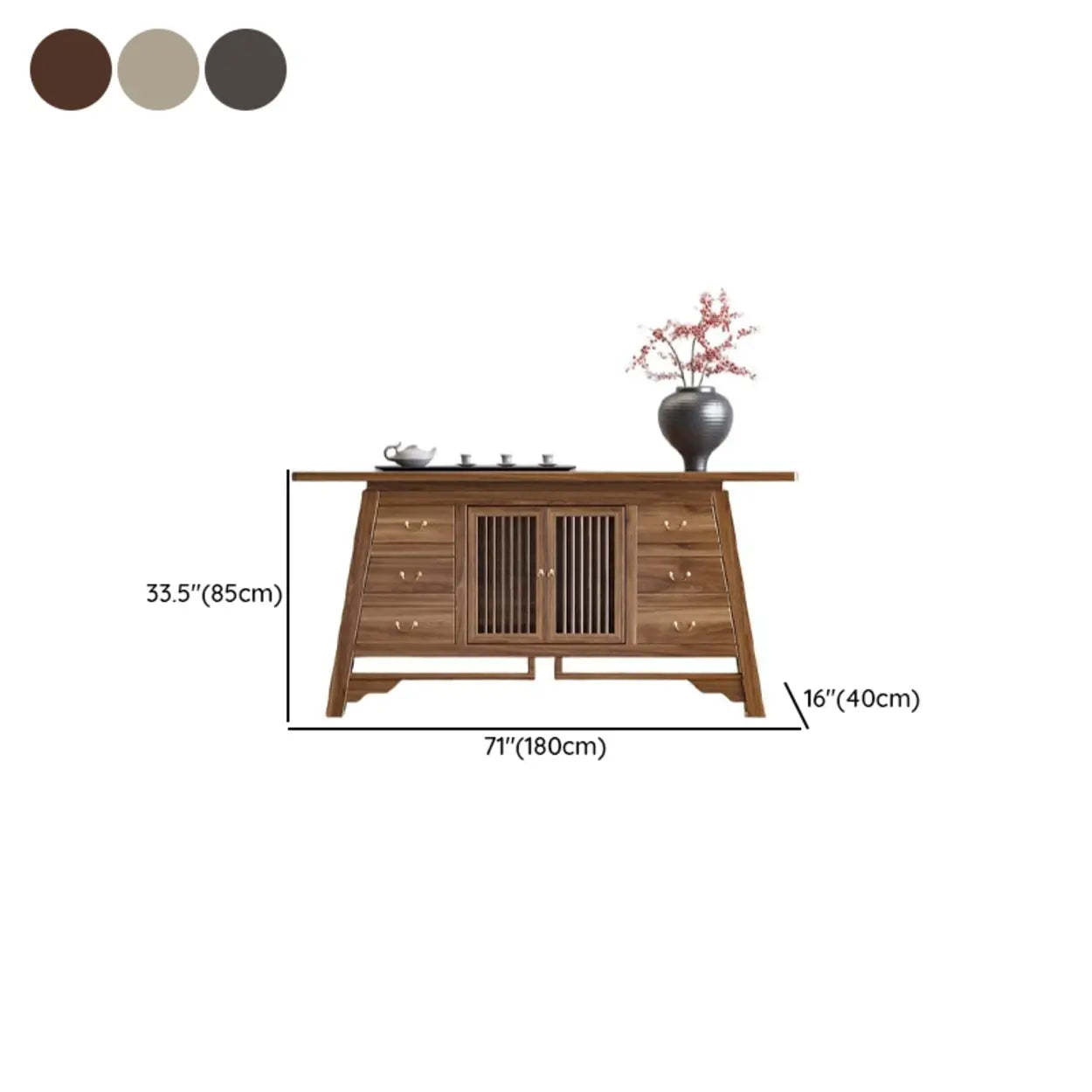 Traditional Wood Console Table with Storage