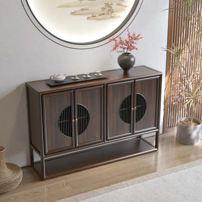 Traditional Wood Console Table with Storage