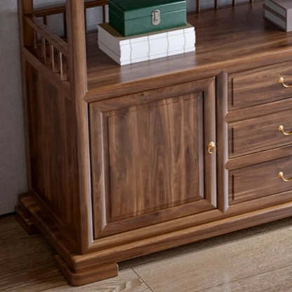 Traditional Wood Console Table with Storage — Black Walnut