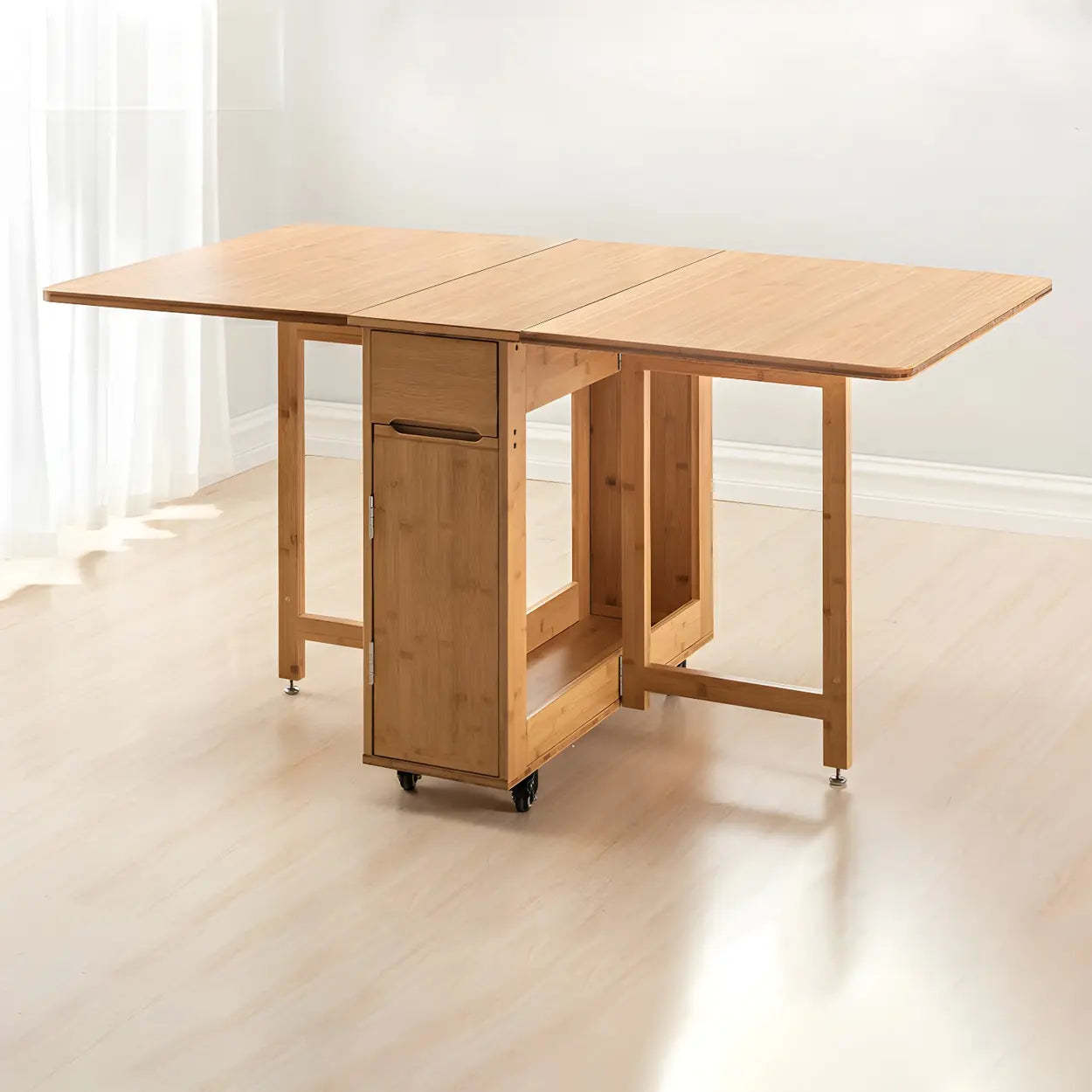 Traditional Brown Wood Extendable Dining Table