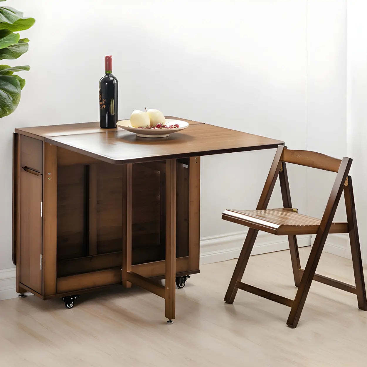 Traditional Brown Wood Extendable Dining Table