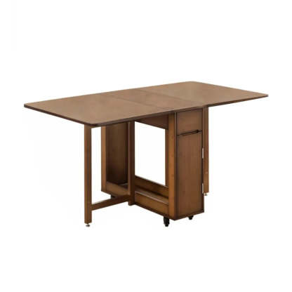 Traditional Brown Wood Extendable Dining Table