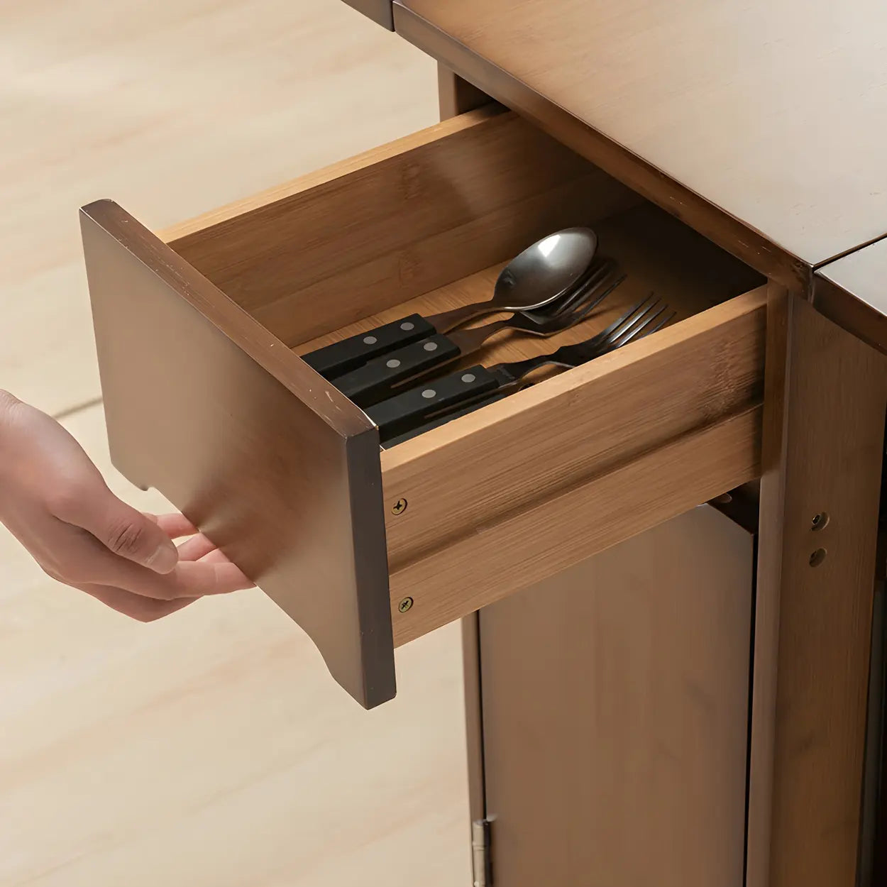 Traditional Brown Wood Extendable Dining Table