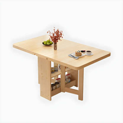 Rectangular Wood Drop-Leaf Dining Table