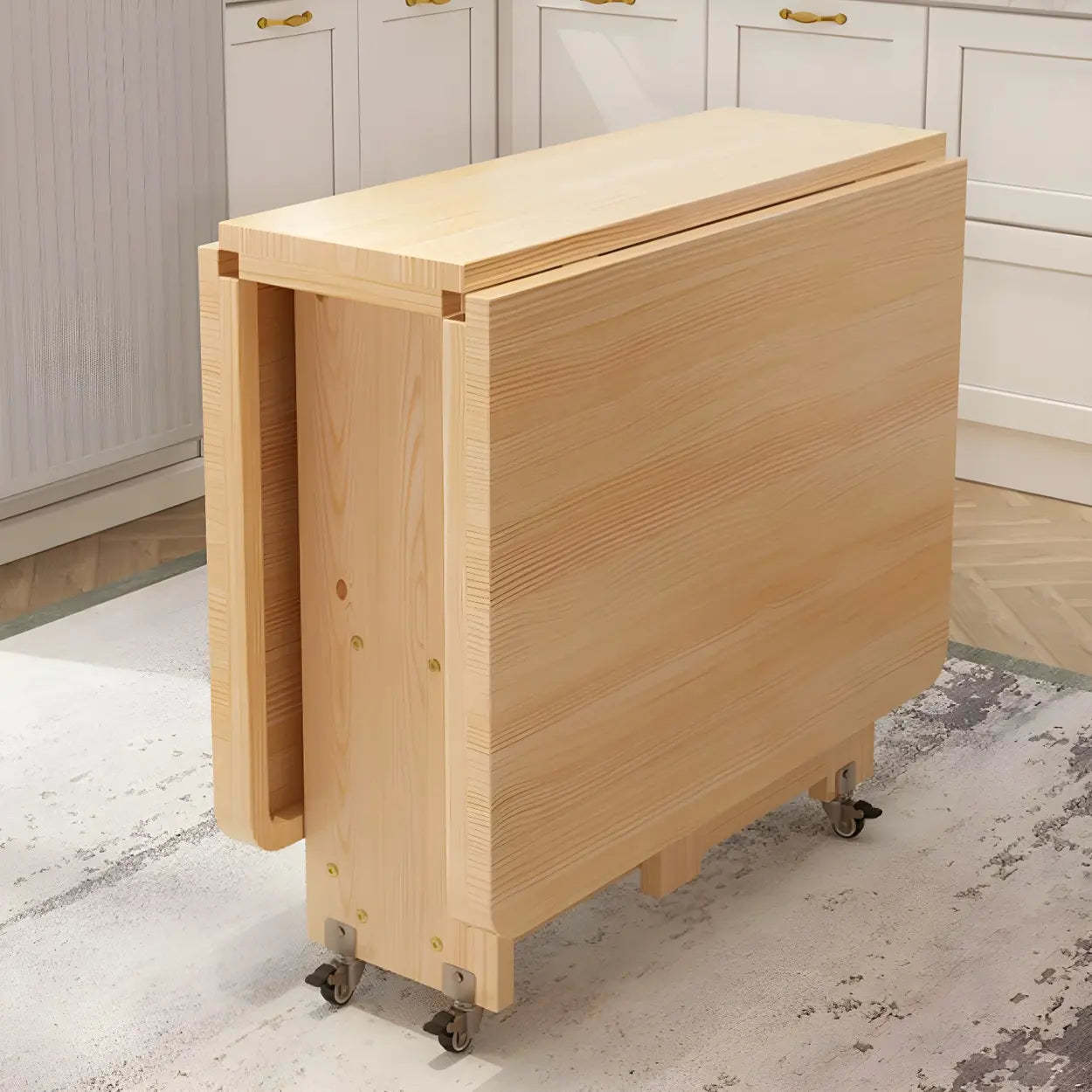 Rectangular Wood Drop-Leaf Dining Table