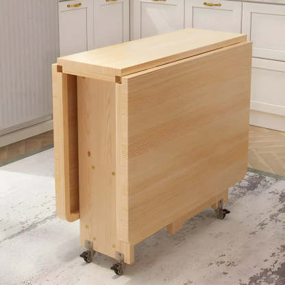 Rectangular Wood Drop-Leaf Dining Table