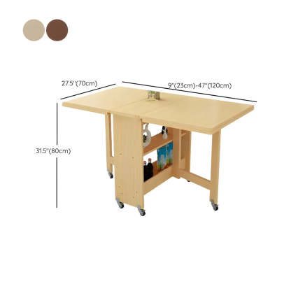 Rectangular Wood Drop-Leaf Dining Table