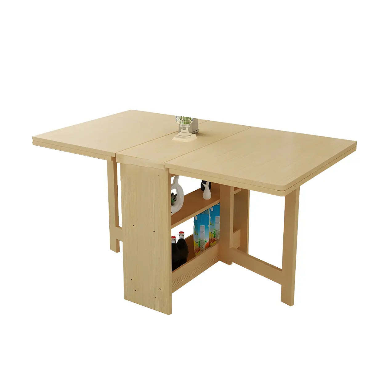 Rectangular Wood Drop-Leaf Dining Table