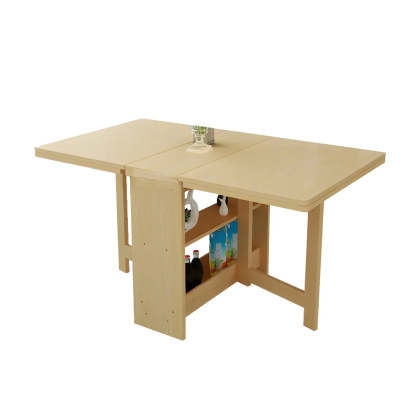 Rectangular Wood Drop-Leaf Dining Table