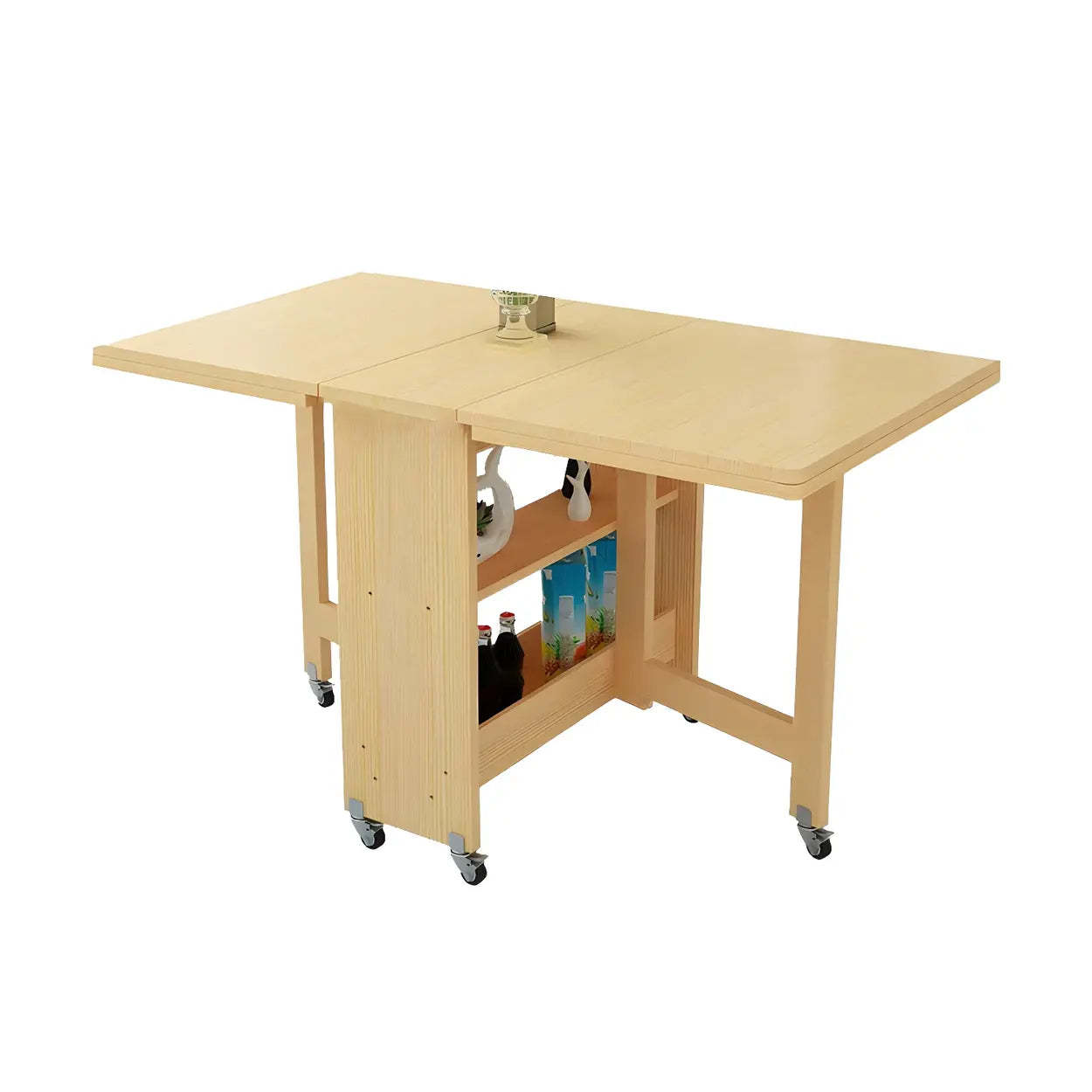 Rectangular Wood Drop-Leaf Dining Table