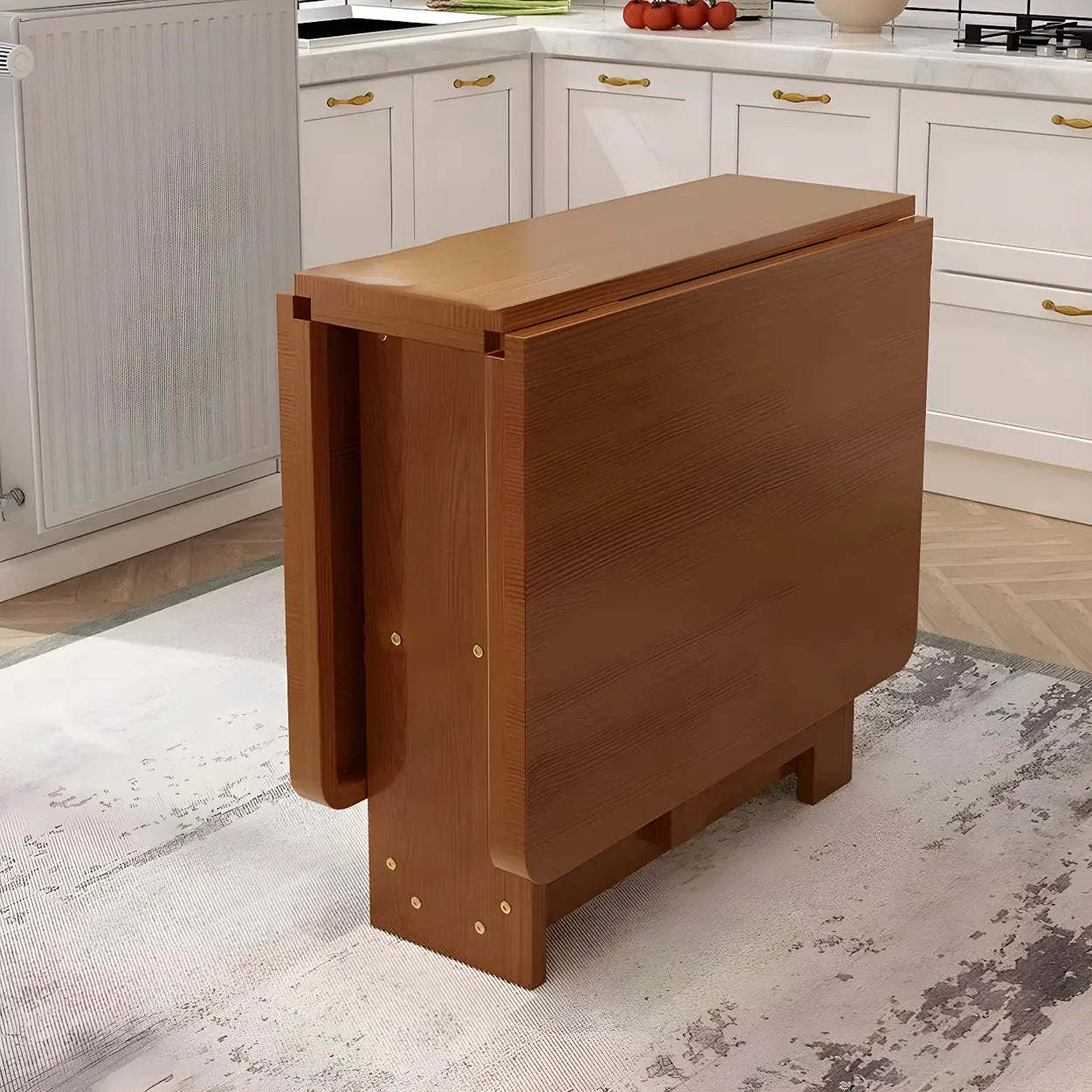 Rectangular Wood Drop-Leaf Dining Table