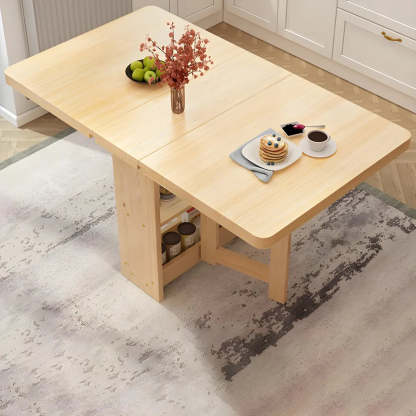 Rectangular Wood Drop-Leaf Dining Table