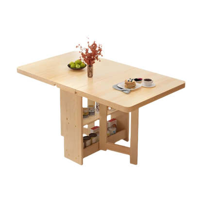 Rectangular Wood Drop-Leaf Dining Table